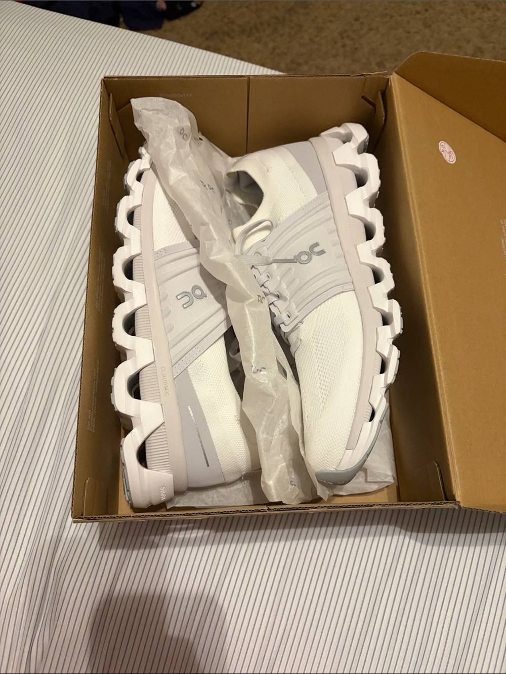 On Running Women's Cloud Sneakers — White and Light Gray
